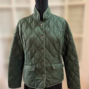 Eddie Bauer Quilted Olive Utility Jacket